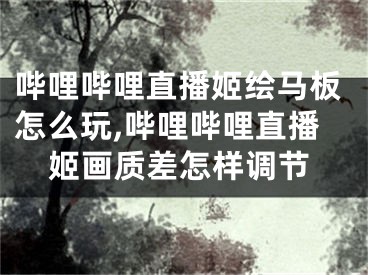 哔哩哔哩直播姬绘马板怎么玩,哔哩哔哩直播姬画质差怎样调节