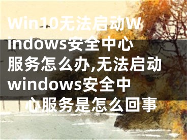 Win10无法启动Windows安全中心服务怎么办,无法启动windows安全中心服务是怎么回事