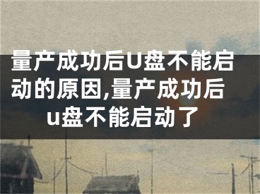 量产成功后U盘不能启动的原因,量产成功后u盘不能启动了