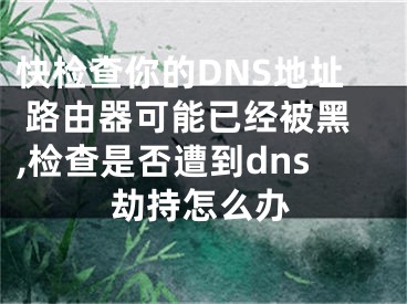 快检查你的DNS地址 路由器可能已经被黑,检查是否遭到dns劫持怎么办