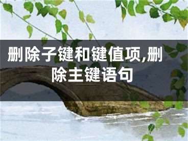 删除子键和键值项,删除主键语句