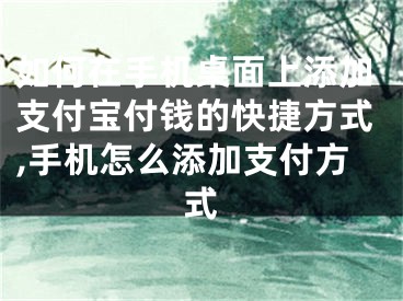 如何在手机桌面上添加支付宝付钱的快捷方式,手机怎么添加支付方式