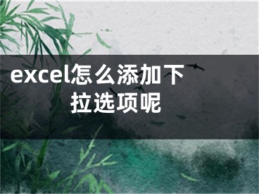 excel怎么添加下拉选项呢 