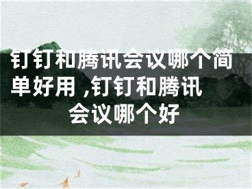 钉钉和腾讯会议哪个简单好用 ,钉钉和腾讯会议哪个好