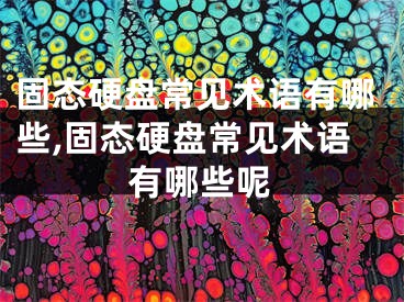固态硬盘常见术语有哪些,固态硬盘常见术语有哪些呢