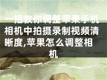 一招教你调整苹果手机相机中拍摄录制视频清晰度,苹果怎么调整相机