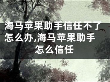海马苹果助手信任不了怎么办,海马苹果助手怎么信任