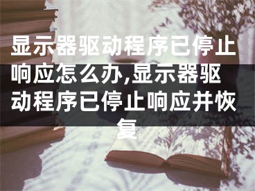 显示器驱动程序已停止响应怎么办,显示器驱动程序已停止响应并恢复