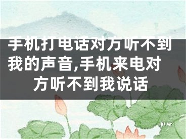 手机打电话对方听不到我的声音,手机来电对方听不到我说话