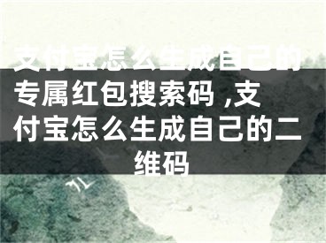 支付宝怎么生成自己的专属红包搜索码 ,支付宝怎么生成自己的二维码