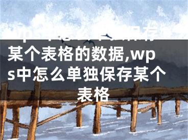 wps中怎么单独保存某个表格的数据,wps中怎么单独保存某个表格