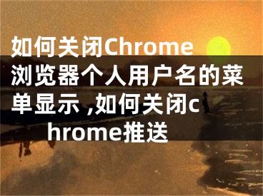 如何关闭Chrome浏览器个人用户名的菜单显示 ,如何关闭chrome推送
