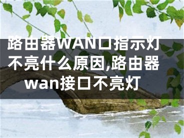 路由器WAN口指示灯不亮什么原因,路由器wan接口不亮灯