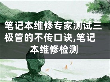 笔记本维修专家测试三极管的不传口诀,笔记本维修检测