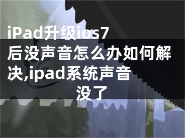iPad升级ios7后没声音怎么办如何解决,ipad系统声音没了