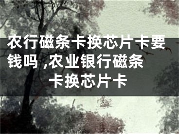 农行磁条卡换芯片卡要钱吗 ,农业银行磁条卡换芯片卡