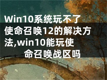 Win10系统玩不了使命召唤12的解决方法,win10能玩使命召唤战区吗