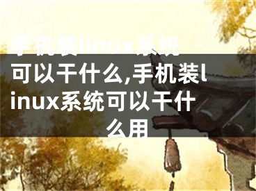 手机装linux系统可以干什么,手机装linux系统可以干什么用