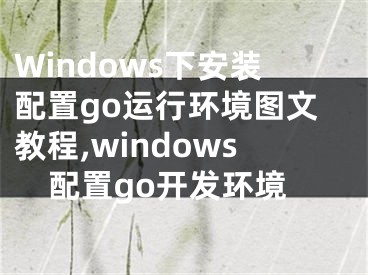 Windows下安装配置go运行环境图文教程,windows配置go开发环境