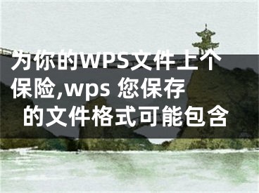 为你的WPS文件上个保险,wps 您保存的文件格式可能包含