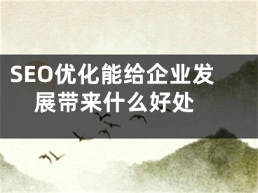 SEO优化能给企业发展带来什么好处 