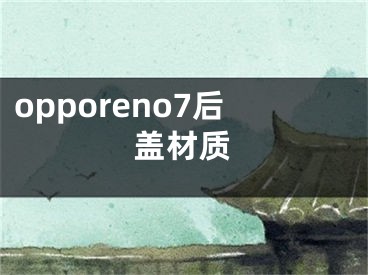 opporeno7后盖材质