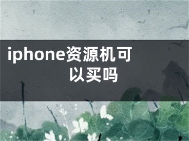 iphone资源机可以买吗