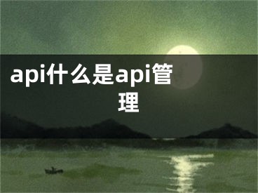 api什么是api管理