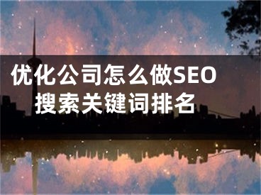 优化公司怎么做SEO搜索关键词排名 