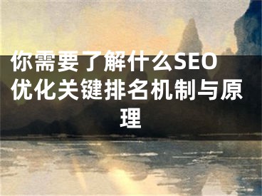 你需要了解什么SEO优化关键排名机制与原理 