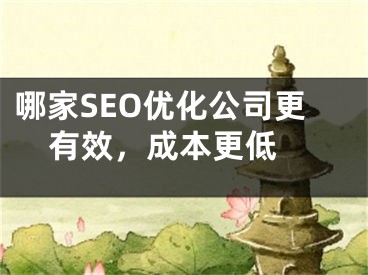 哪家SEO优化公司更有效，成本更低 