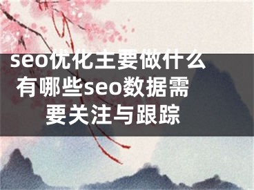 seo优化主要做什么 有哪些seo数据需要关注与跟踪 