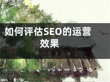 如何评估SEO的运营效果 