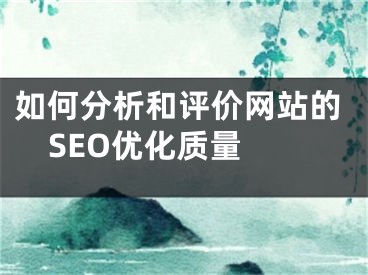 如何分析和评价网站的SEO优化质量 