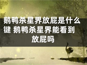 鹅鸭杀星界放屁是什么键 鹅鸭杀星界能看到放屁吗