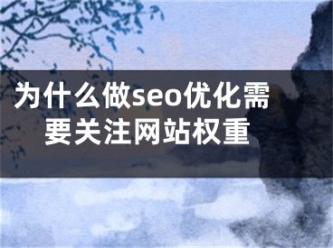 为什么做seo优化需要关注网站权重 