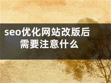 seo优化网站改版后需要注意什么 