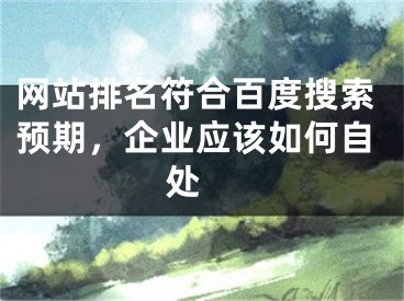 网站排名符合百度搜索预期，企业应该如何自处 