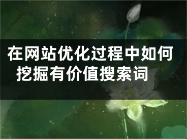 在网站优化过程中如何挖掘有价值搜索词 