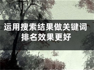 运用搜索结果做关键词排名效果更好