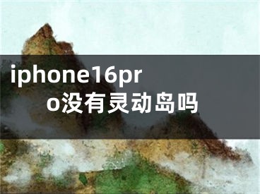 iphone16pro没有灵动岛吗
