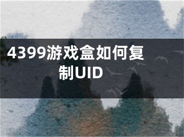 4399游戏盒如何复制UID