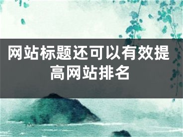 网站标题还可以有效提高网站排名