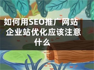 如何用SEO推广网站 企业站优化应该注意什么 