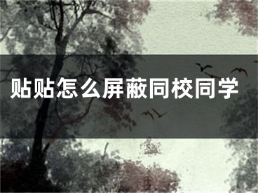 贴贴怎么屏蔽同校同学