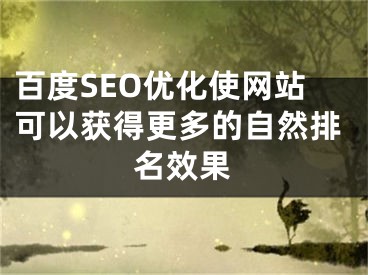 百度SEO优化使网站可以获得更多的自然排名效果