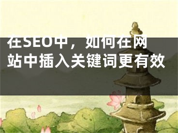 在SEO中，如何在网站中插入关键词更有效 