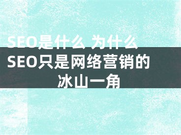 SEO是什么 为什么SEO只是网络营销的冰山一角