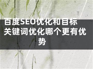 百度SEO优化和目标关键词优化哪个更有优势 