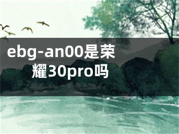 ebg-an00是荣耀30pro吗